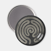 Labyrinth antikes Silber | Schwarzer Spritzer Magnet (Vorderseite/Rückseite)