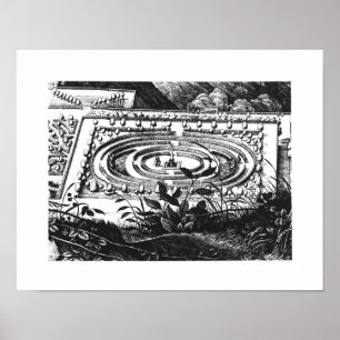 Labyrinth at Heidelberg, Hortus Palatinus (engravi Poster