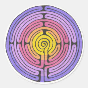 Labyrinth-Aufkleber Runder Aufkleber