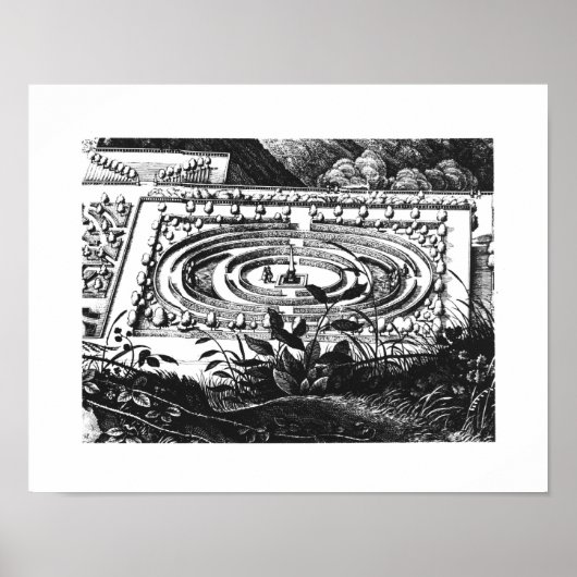 Labyrinth bei Heidelberg, Hortus Palatinus (engrav Poster (Vorne)