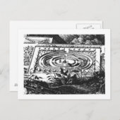 Labyrinth bei Heidelberg, Hortus Palatinus (engrav Postkarte (Vorne/Hinten)