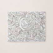 Labyrinth - Black And White Modern Art Puzzle (Horizontal)