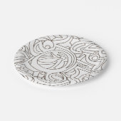 Labyrinth-Black und White Abstrakt Art Pappteller (Schrägansicht)