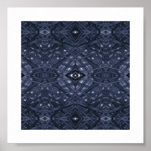 Labyrinth Blau Abstrakte Alkohol-Tinte-Kunst Poster