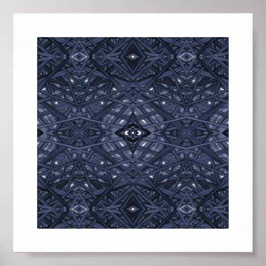 Labyrinth Blau Abstrakte Alkohol-Tinte-Kunst Poster (Vorne)