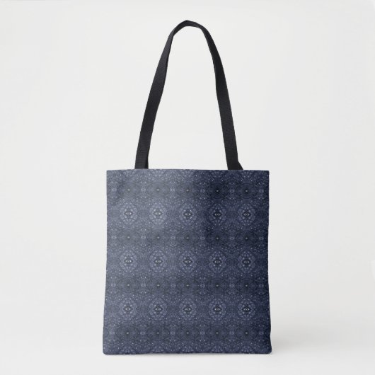 Labyrinth Blau Abstrakte Alkoholtinte Kunst Tasche (Vorderseite)