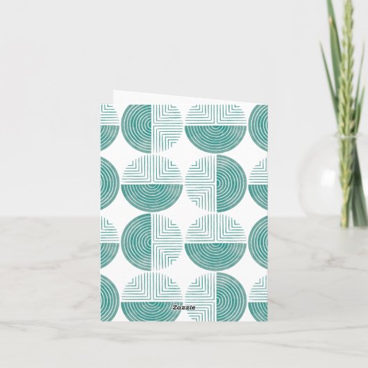 Labyrinth Circle Pattern Note Card - Aquamarin Dankeskarte (Rückseite)