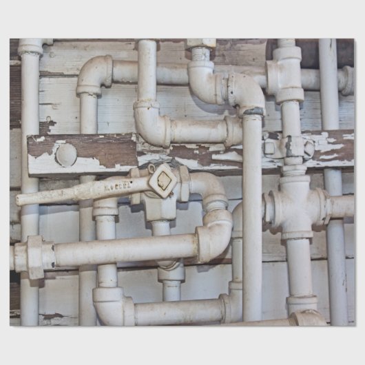 Labyrinth der Metallklempnerarbeit-Rohre Geschenkpapier (Flach)