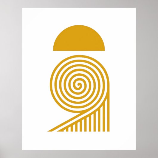 Labyrinth des Lichts – Sonne und goldene Spirale Poster (Vorne)