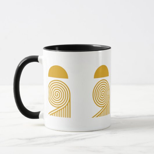 Labyrinth des Lichts – Sonne und Goldene Spirale T Tasse (Links)
