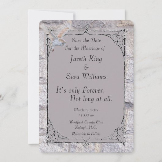 Labyrinth Es ist nur ewig Hochzeit Speichern Sie d Save The Date (Vorderseite)