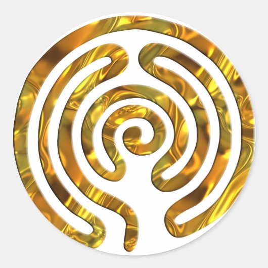 Labyrinth GOLD | Erstellen Sie Ihren eigenen Hinte Runder Aufkleber (Vorderseite)
