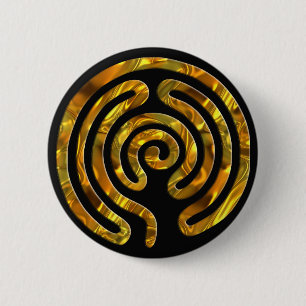 Labyrinth GOLD  schwarz Button