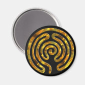 Labyrinth GOLD | schwarz Magnet (Vorderseite/Rückseite)