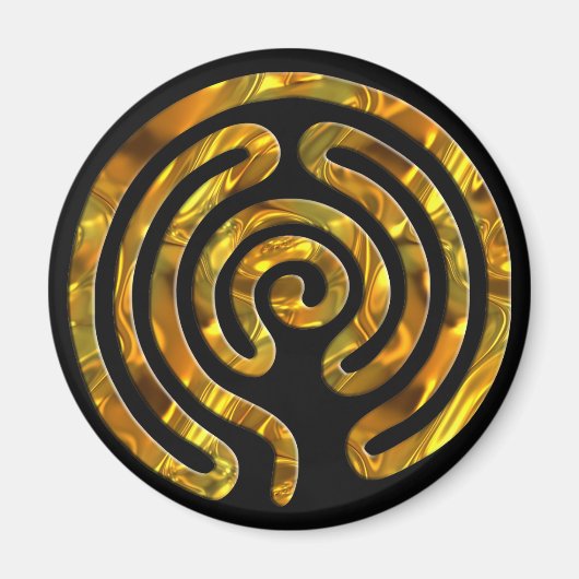 Labyrinth GOLD | schwarz Magnet (Vorne)