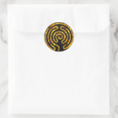 Labyrinth GOLD | schwarz Runder Aufkleber (Tasche)