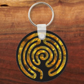 Labyrinth GOLD | schwarz Schlüsselanhänger (Vorderseite)