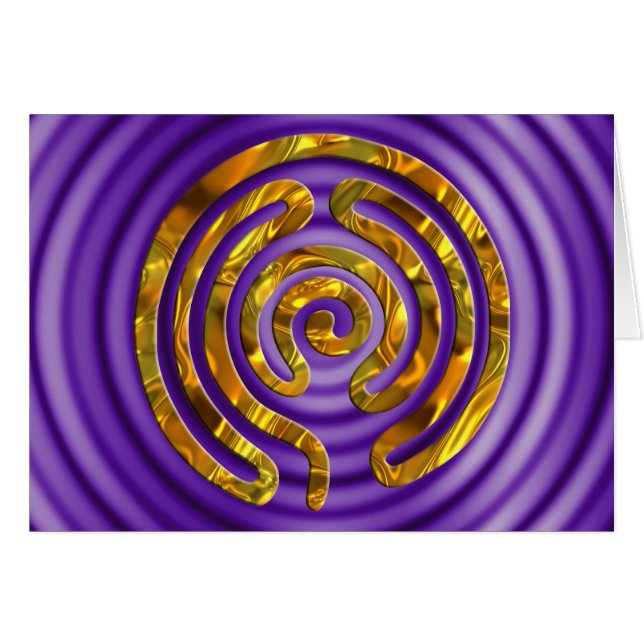Labyrinth GOLD | violette Wellen (Vorderseite (Horizontal))