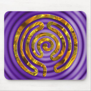 Labyrinth GOLD violette Wellen Mousepad
