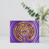 Labyrinth GOLD | violette Wellen Postkarte (Stehend Vorderseite)