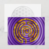 Labyrinth GOLD | violette Wellen Postkarte (Vorne/Hinten)