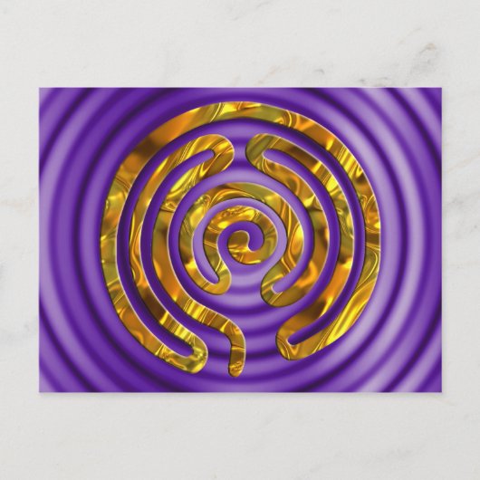 Labyrinth GOLD | violette Wellen Postkarte (Vorderseite)