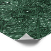 Labyrinth Grüne Abstrakte Alkoholtinte Kunst Poster (Ecke)