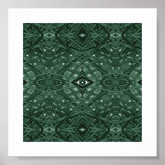 Labyrinth Grüne Abstrakte Alkoholtinte Kunst Poster (Vorne)