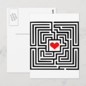 Labyrinth - Herz Postkarte (Vorne/Hinten)