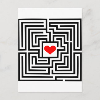Labyrinth - Herz Postkarte