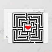 Labyrinth - Herz Postkarte (Vorne/Hinten)