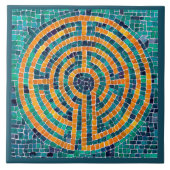 LABYRINTH II 4.25x4.25 Keramik Tile - Grün Fliese (Vorderseite)