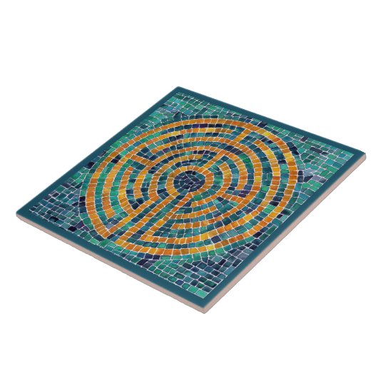 LABYRINTH II 4.25x4.25 Keramik Tile - Grün Fliese (Seite)