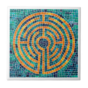 LABYRINTH II 4.25x4.25 Keramik Tile - weiß Fliese
