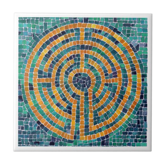 LABYRINTH II 4.25x4.25 Keramik Tile - weiß Fliese (Vorderseite)