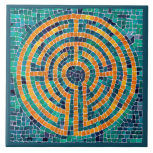 LABYRINTH II 6x6 Keramik Tile - Grün Fliese