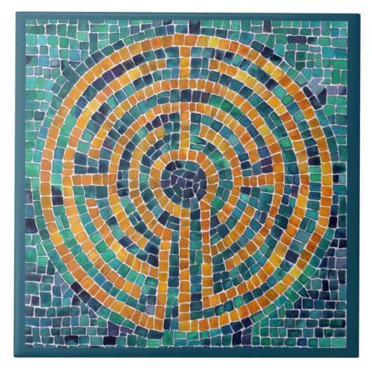 LABYRINTH II 6x6 Keramik Tile - Grün Fliese (Vorderseite)