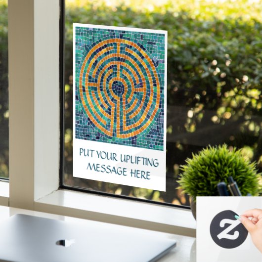 LABYRINTH II 8x11-Fensterklemmung +Text Fensteraufkleber (Büro)