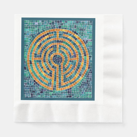 LABYRINTH II Coole Lunch Paper Napkins - Grün Serviette (Vorderseite)