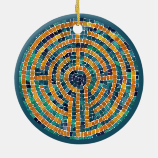 LABYRINTH II Keramik Circle Ornament (Hinten)