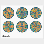LABYRINTH II Large Round Stickers - Green (Blatt)