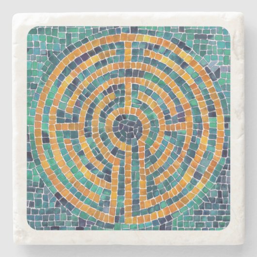 LABYRINTH II Marmorstein Untersetzer - White (Vorderseite)