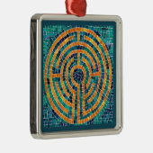 LABYRINTH II Premium Square Ornament Aus Metall (Rechts)