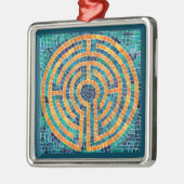 LABYRINTH II Premium Square Ornament Aus Metall (Links)