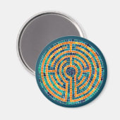 LABYRINTH II Round Magnet - Green (Vorderseite/Rückseite)