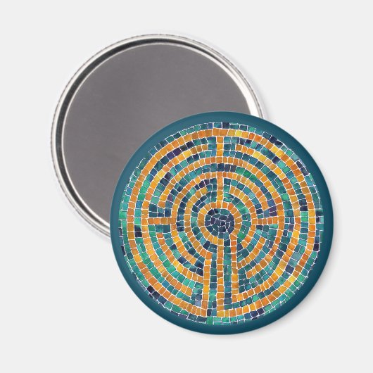 LABYRINTH II Round Magnet - Green (Vorderseite/Rückseite)