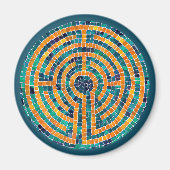 LABYRINTH II Round Magnet - Green (Vorne)