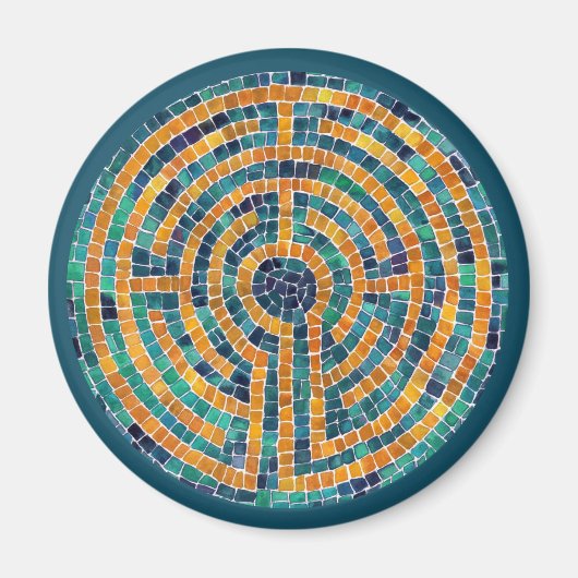 LABYRINTH II Round Magnet - Green (Vorne)
