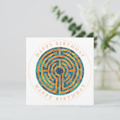 LABYRINTH II Square Flat Birthday Card Karte (Stehend Vorderseite)
