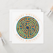 LABYRINTH II Square Flat Birthday Card Karte (Vorderseite/Rückseite Beispiel)